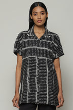 Single Ikat Cotton Shirt Black