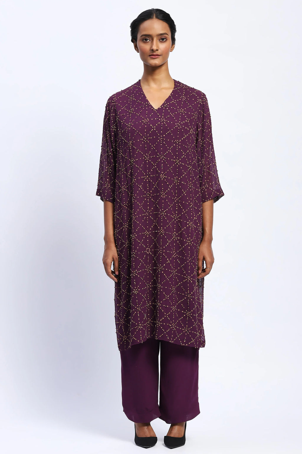 Embroidered Jaali Kurta