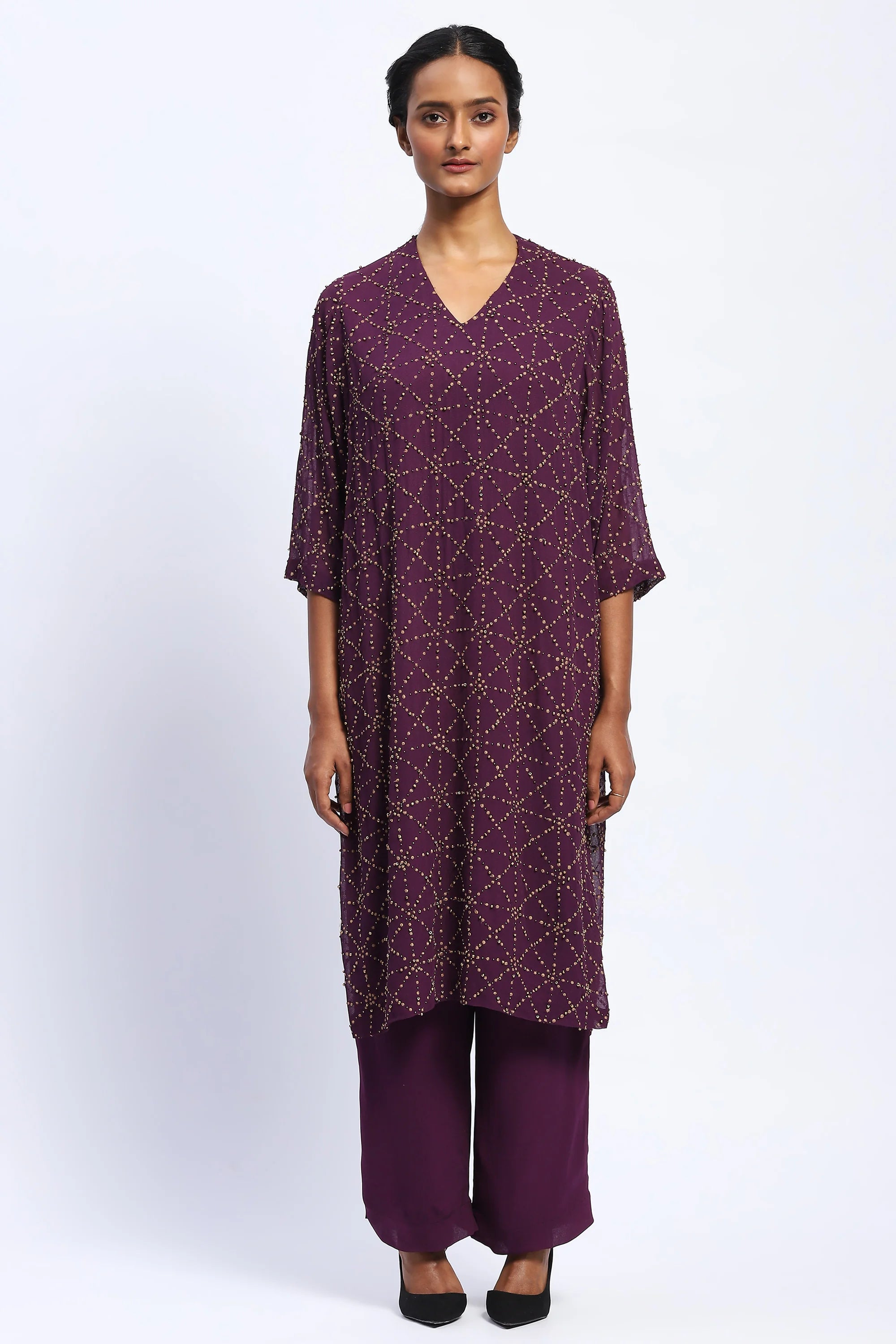 Embroidered Jaali Kurta