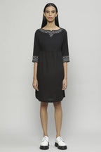 Mother Of Pearl Embroidered Cambric Tunic Black