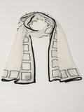 Geometric Square Embroidery Scarf