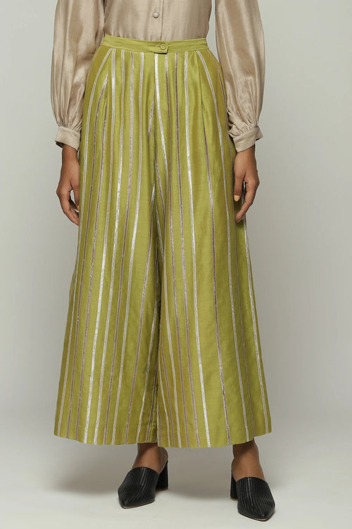 Tonal Lace Trim Trouser