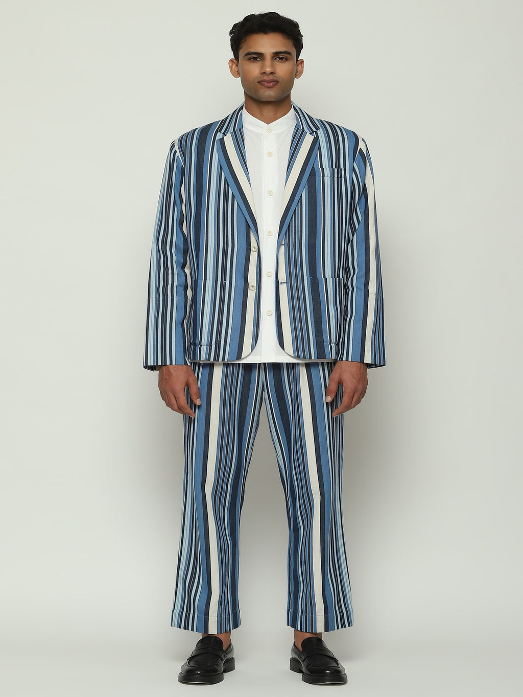 Woven Indigo Stripes Jacket