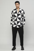 Pin Wheel Cambric Shirt Black-White