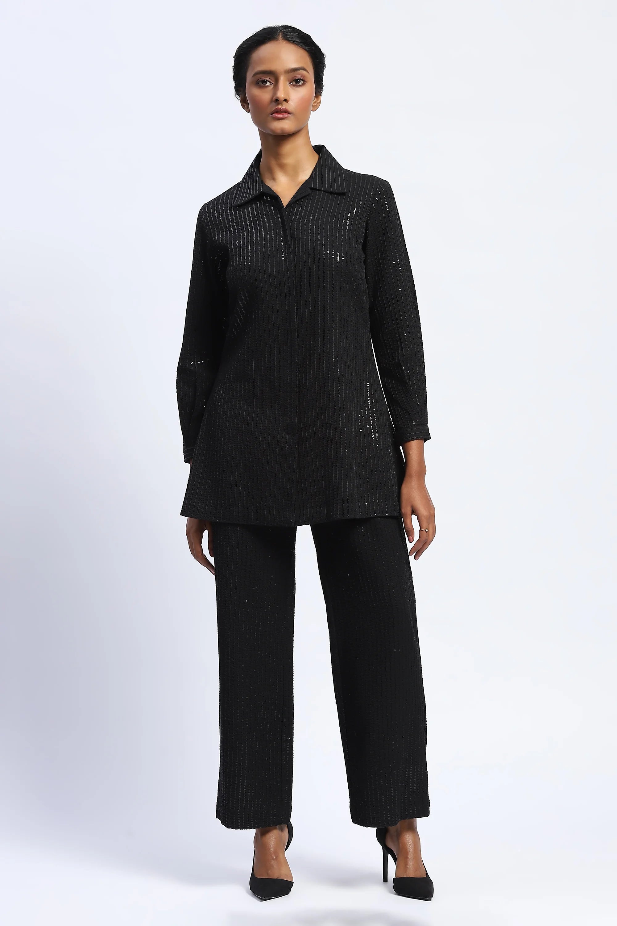 Sequin Seersucker Shirt