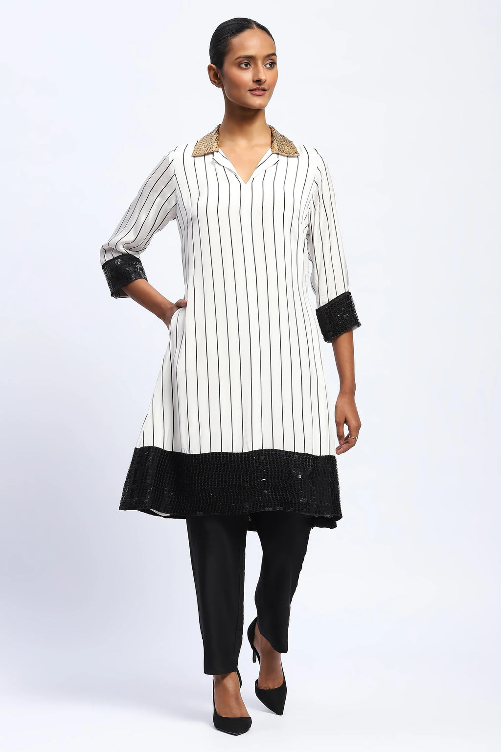 Solid Stripes Kurta