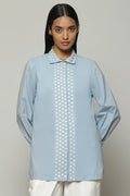 Mother Of Pearl Embroidered Cambric Shirt Carolina