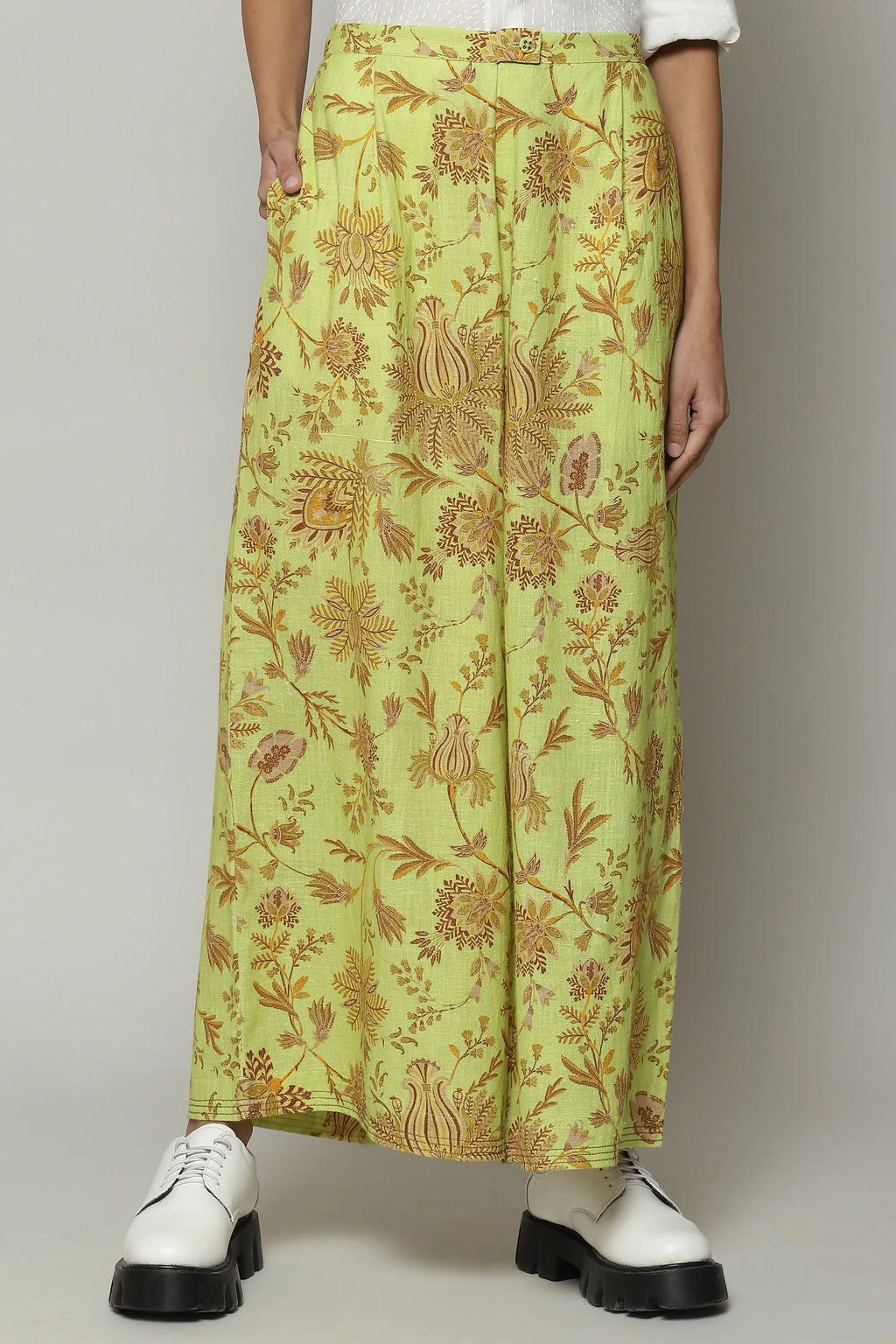 Chintz Print Handspun Handwoven Cotton Pant Citrus