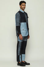 Denim Printed Patchwork Jacket