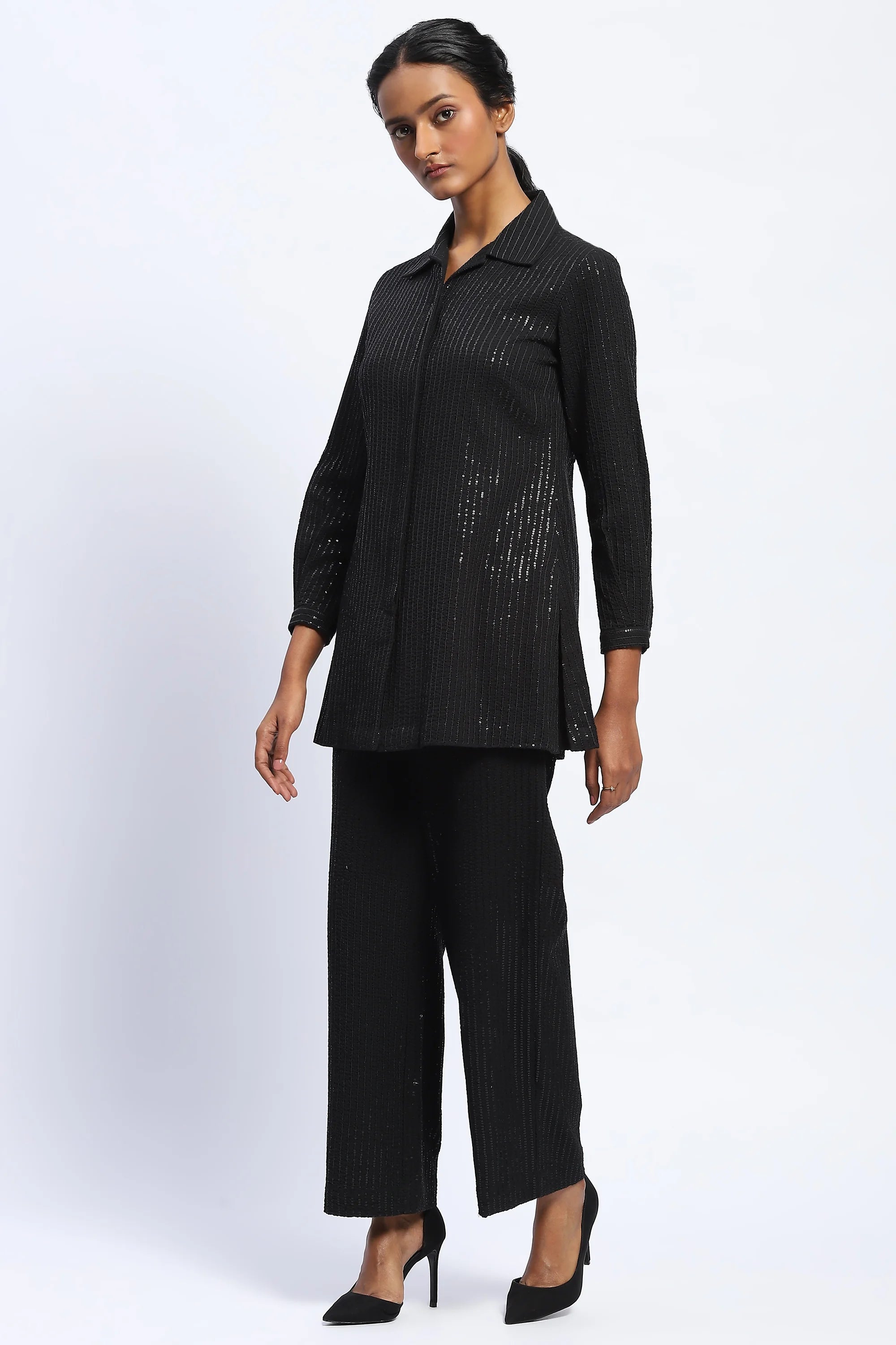 Sequin Seersucker Shirt