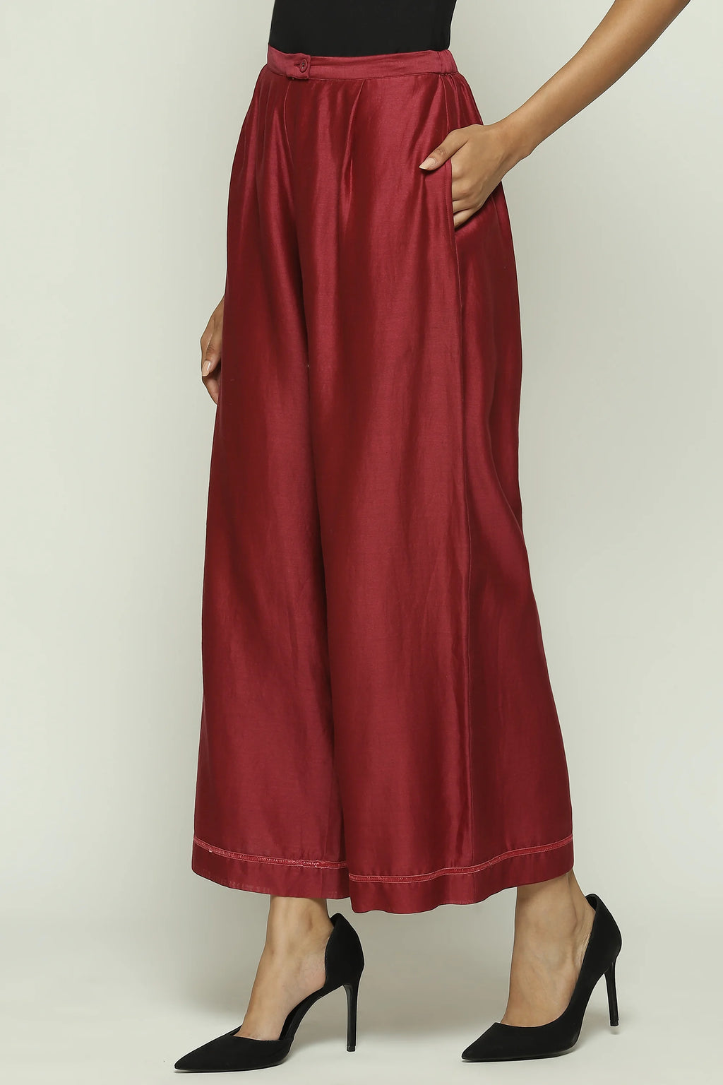Basic Solid Chanderi Madder Pant