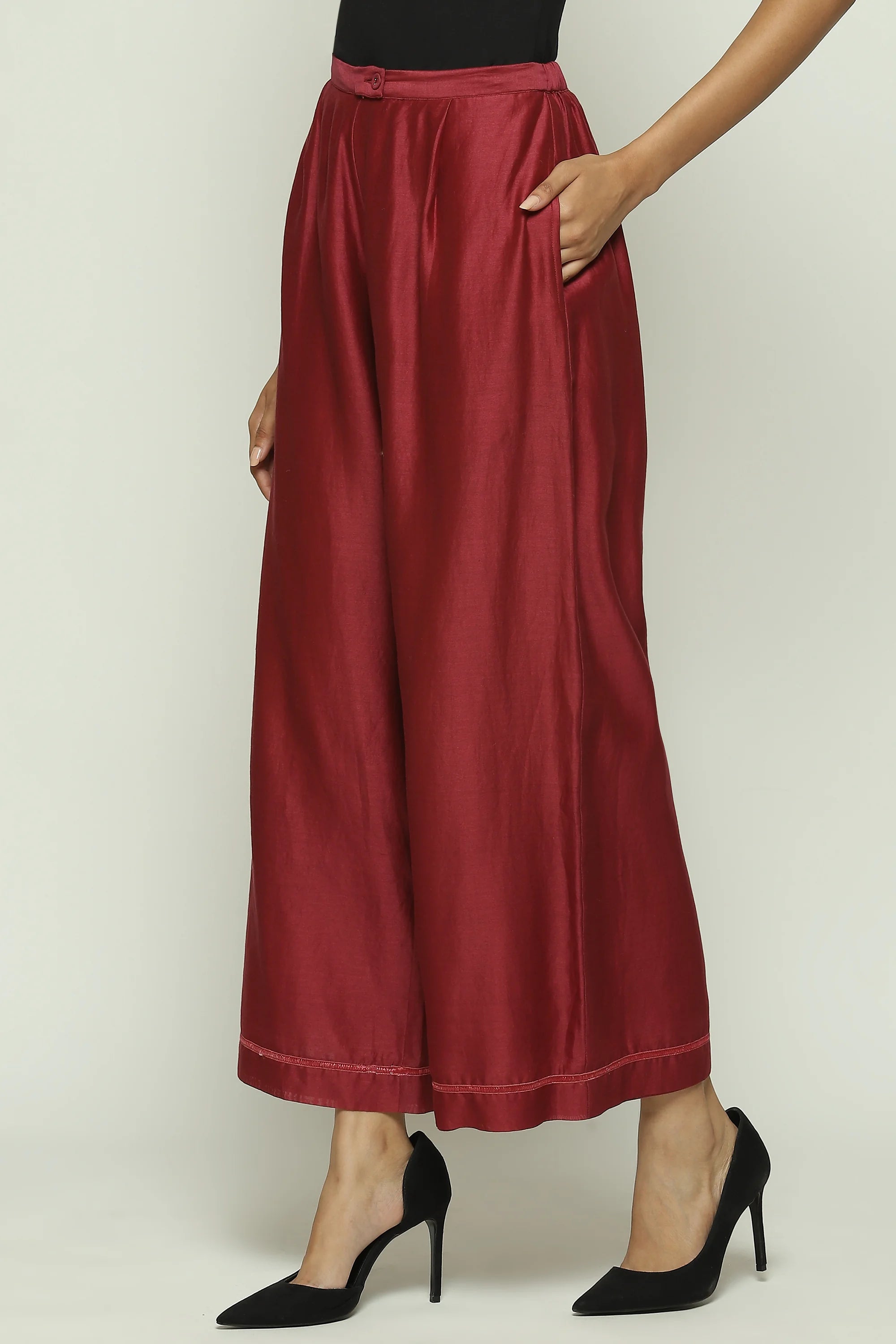 Basic Solid Chanderi Madder Pant