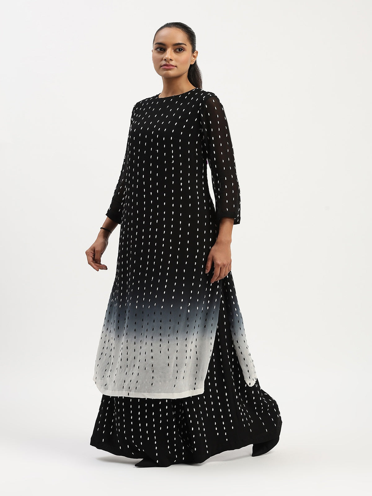 Ombre Stab Stitch Kurta