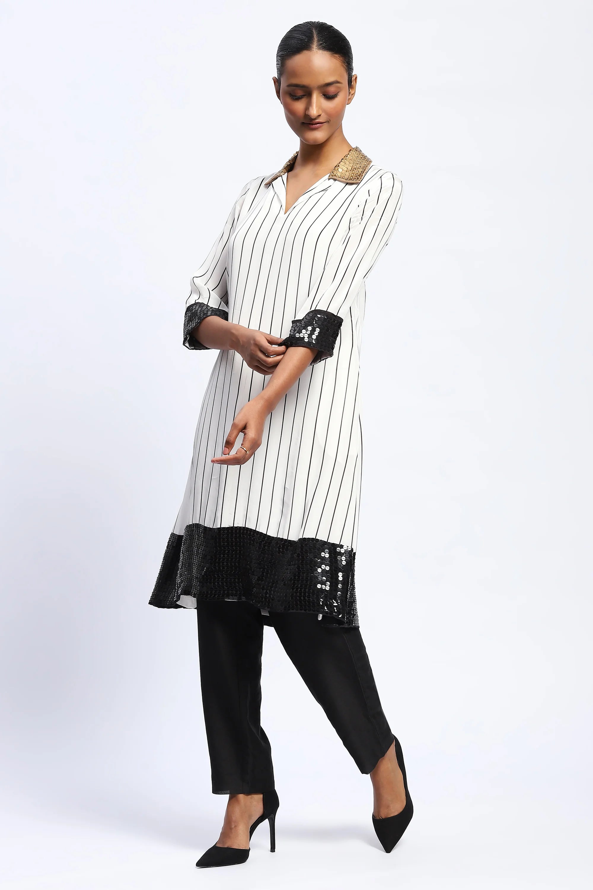 Solid Stripes Kurta