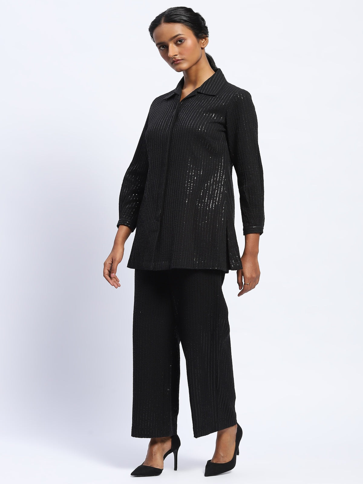 Sequin Seersucker Shirt