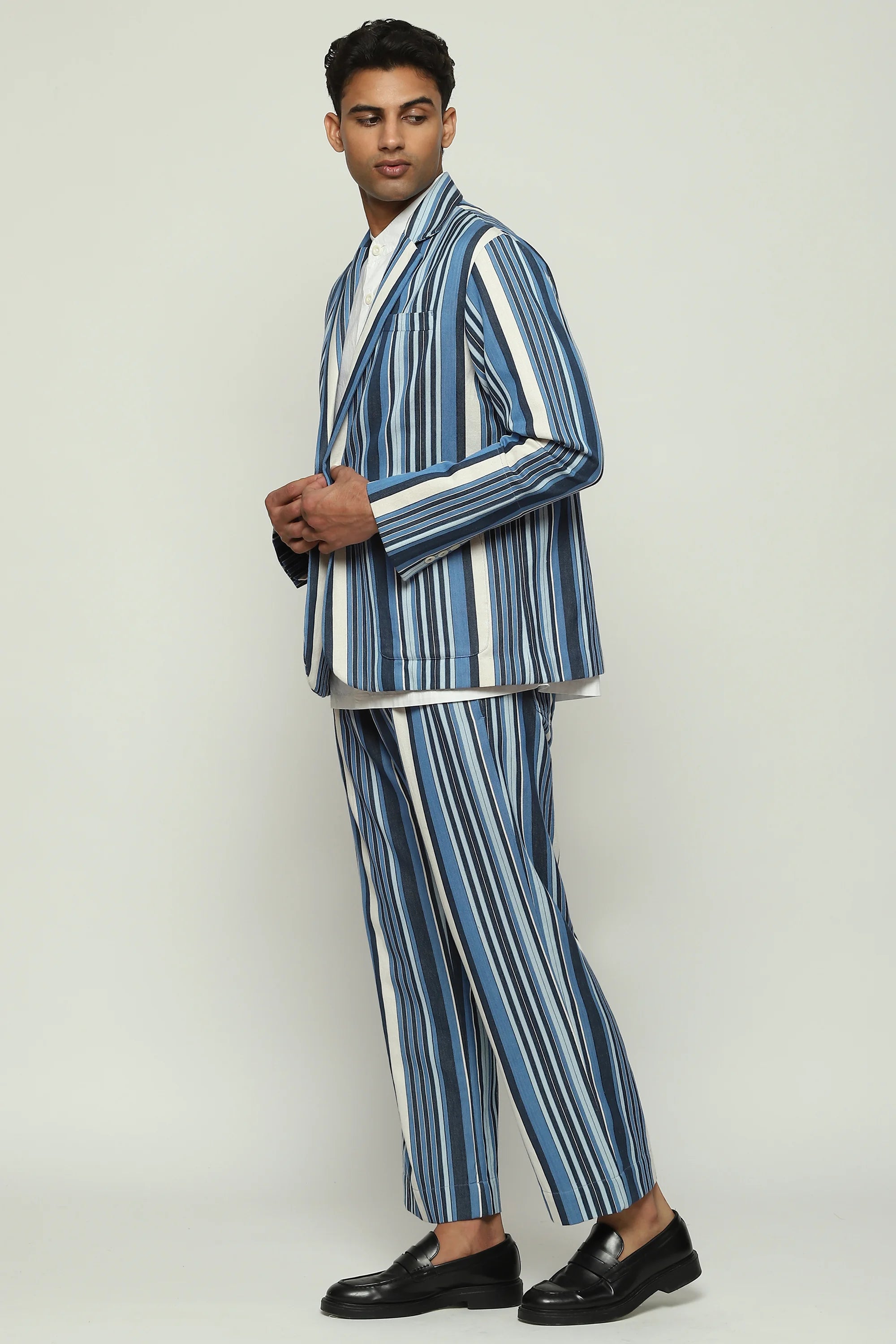 Woven Indigo Stripes Jacket