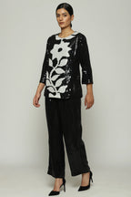 Print & Sequins  Floral Tunic