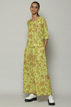 Chintz Print Handspun Handwoven Cotton Top Citrus