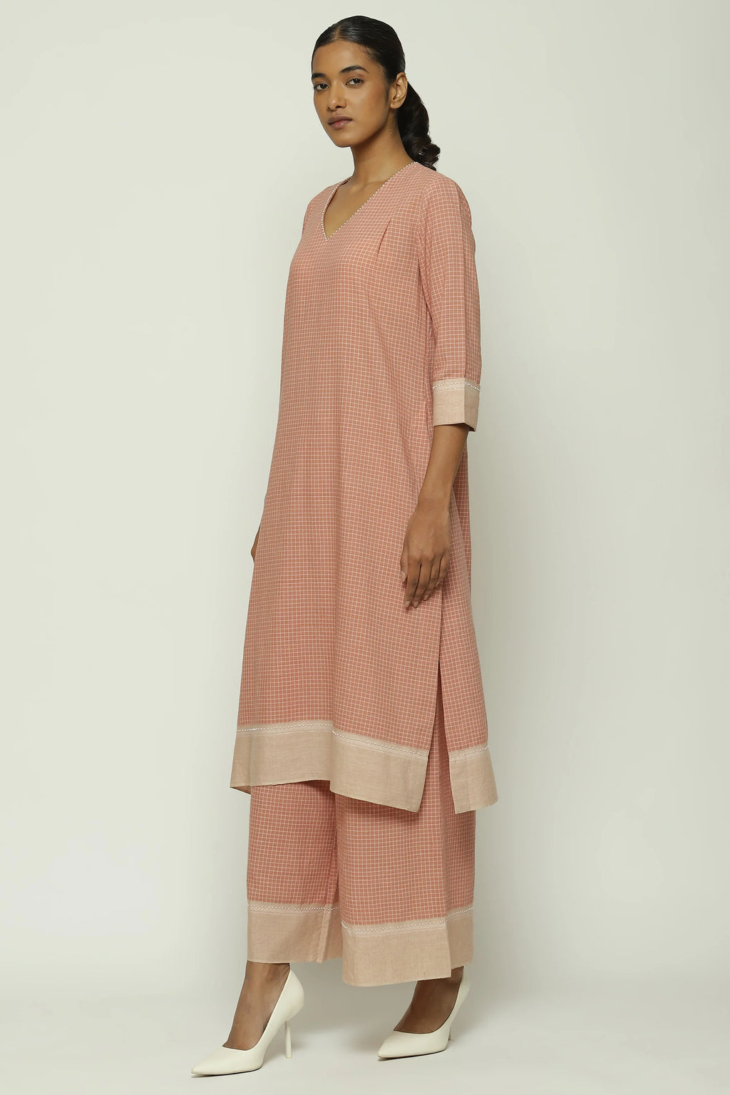 Chettinad Checks Redwood Kurta