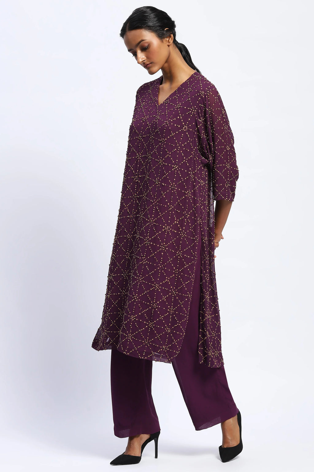 Embroidered Jaali Kurta
