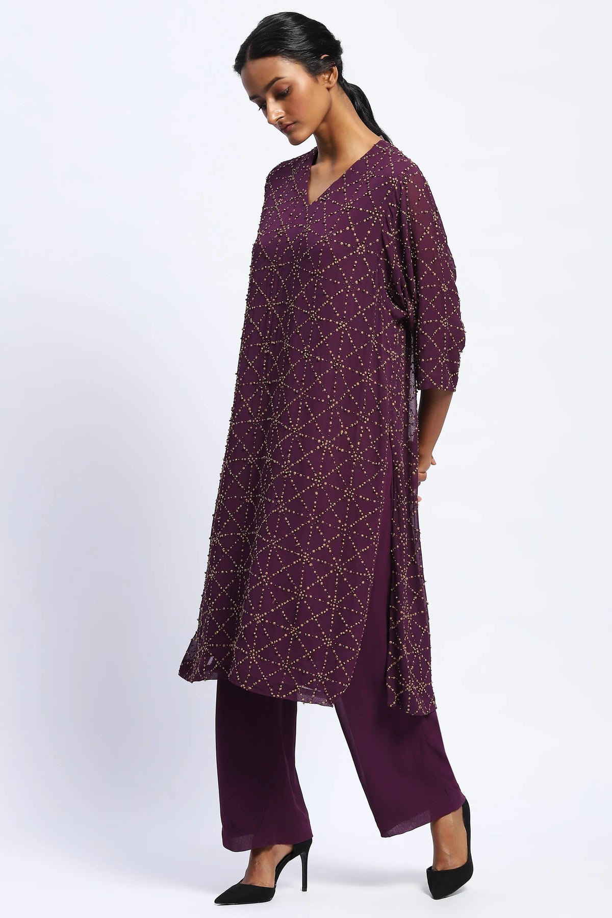 Embroidered Jaali Kurta