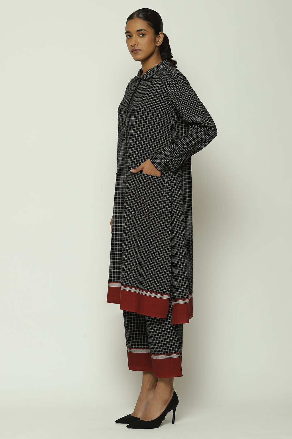 Chettinad Checks Red Border Shirt