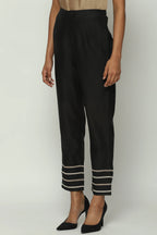 Tonal Lace Trim Trouser