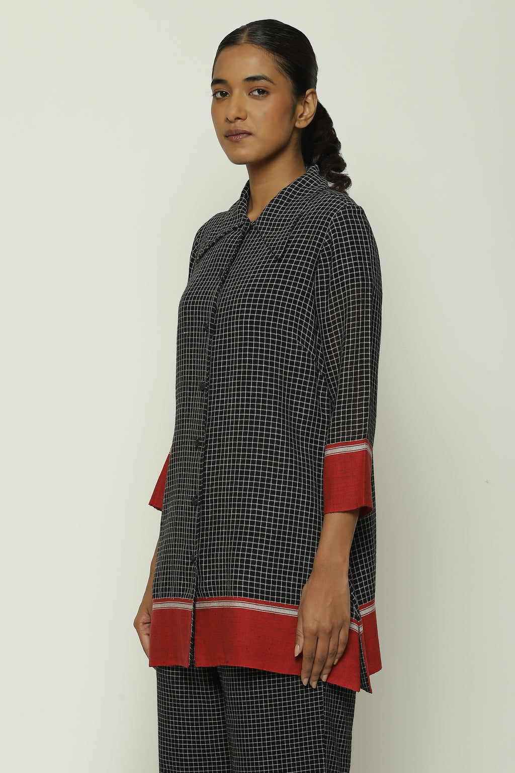 Chettinad Checks Red Border Shirt