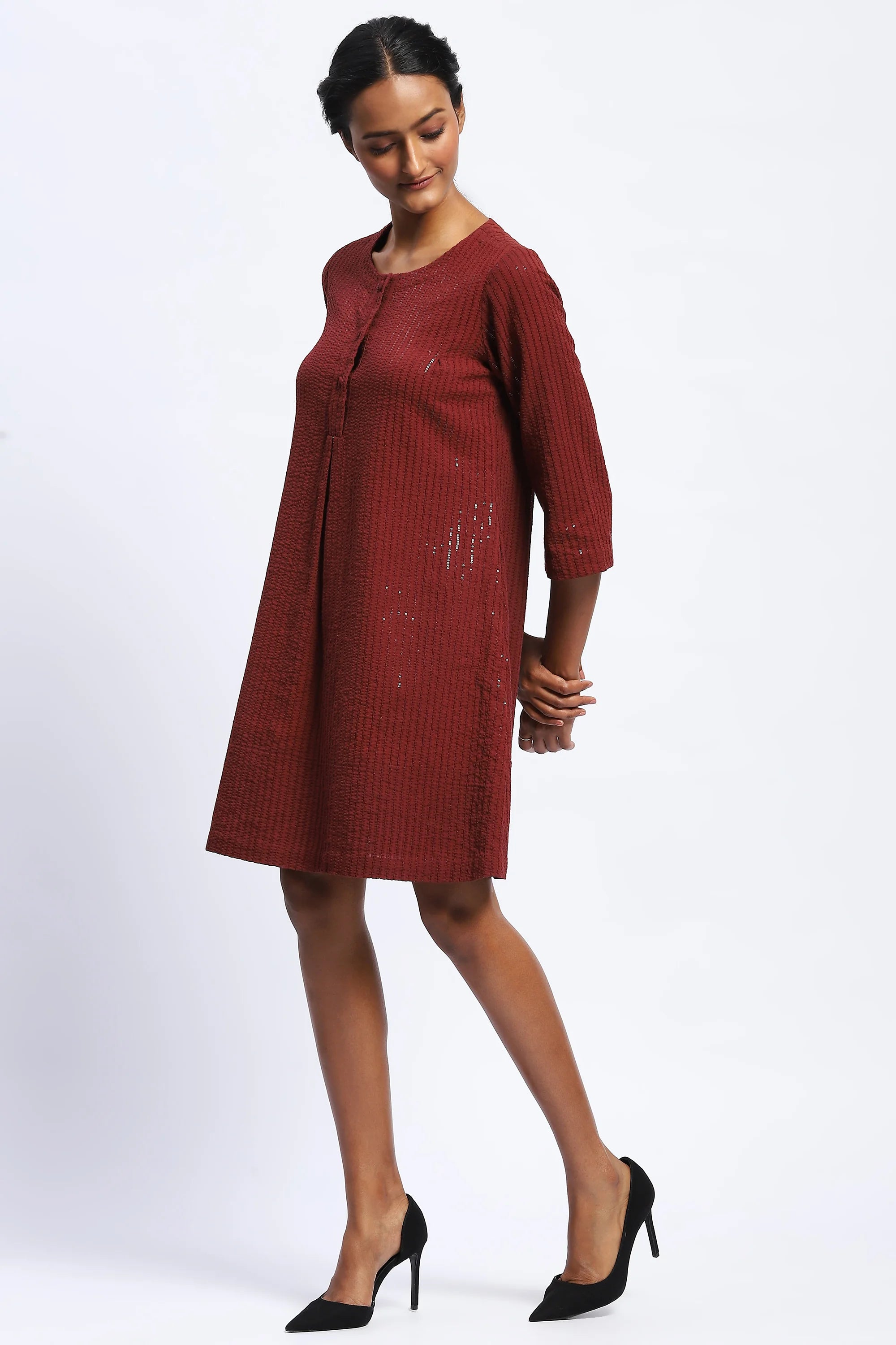 Sequin Seersucker Dress