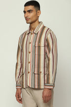 Woven Neutral Stripes Jacket