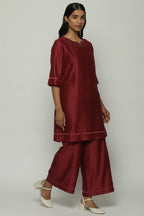 French Knot Neck Kurta