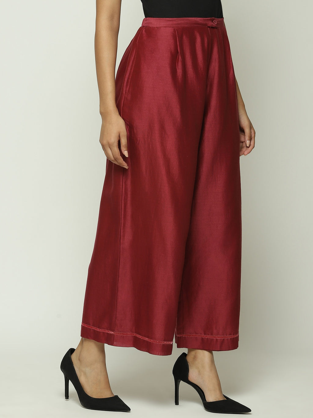 Basic Solid Chanderi Madder Pant