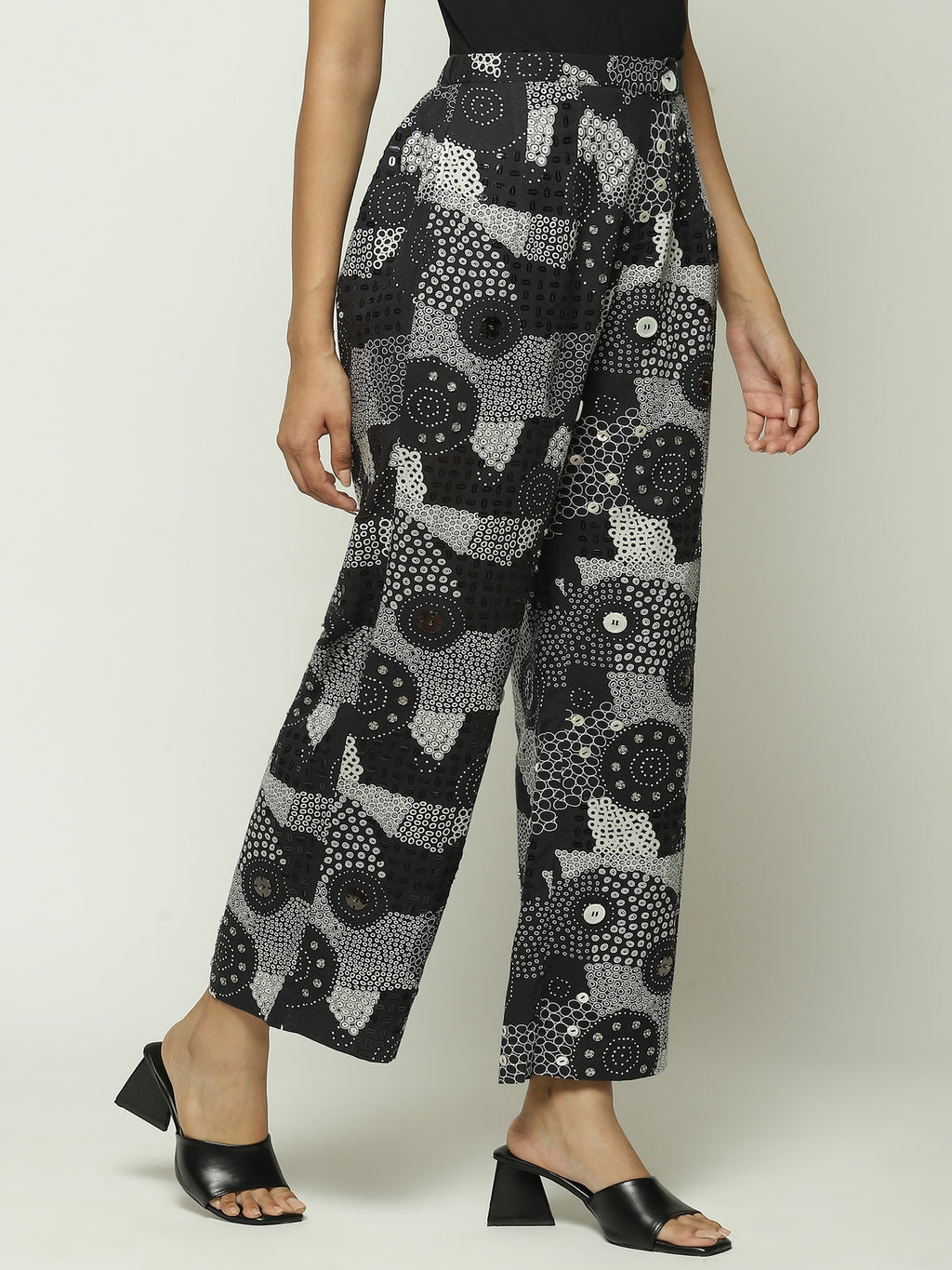 Multi Dots Black Trouser