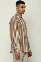 Woven Neutral Stripes Shirt