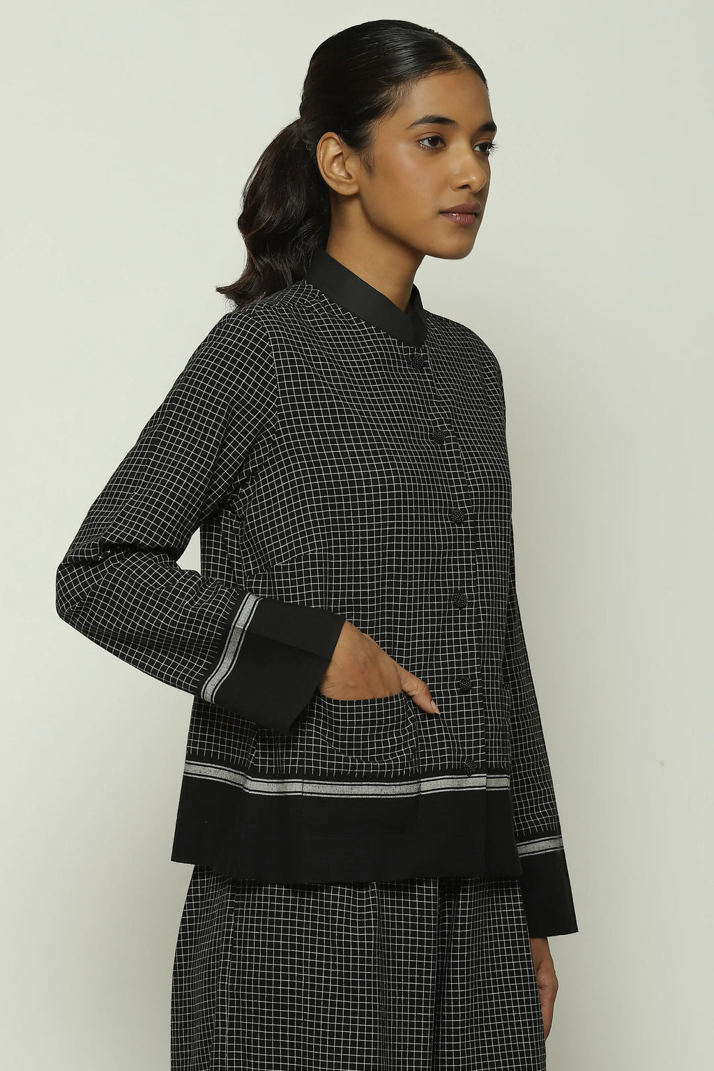 Chettinad Checks Black Border Shirt