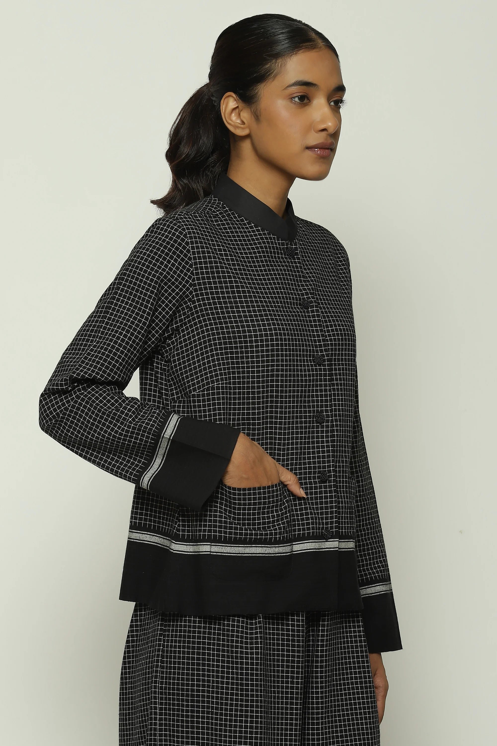 Chettinad Checks Black Border Shirt