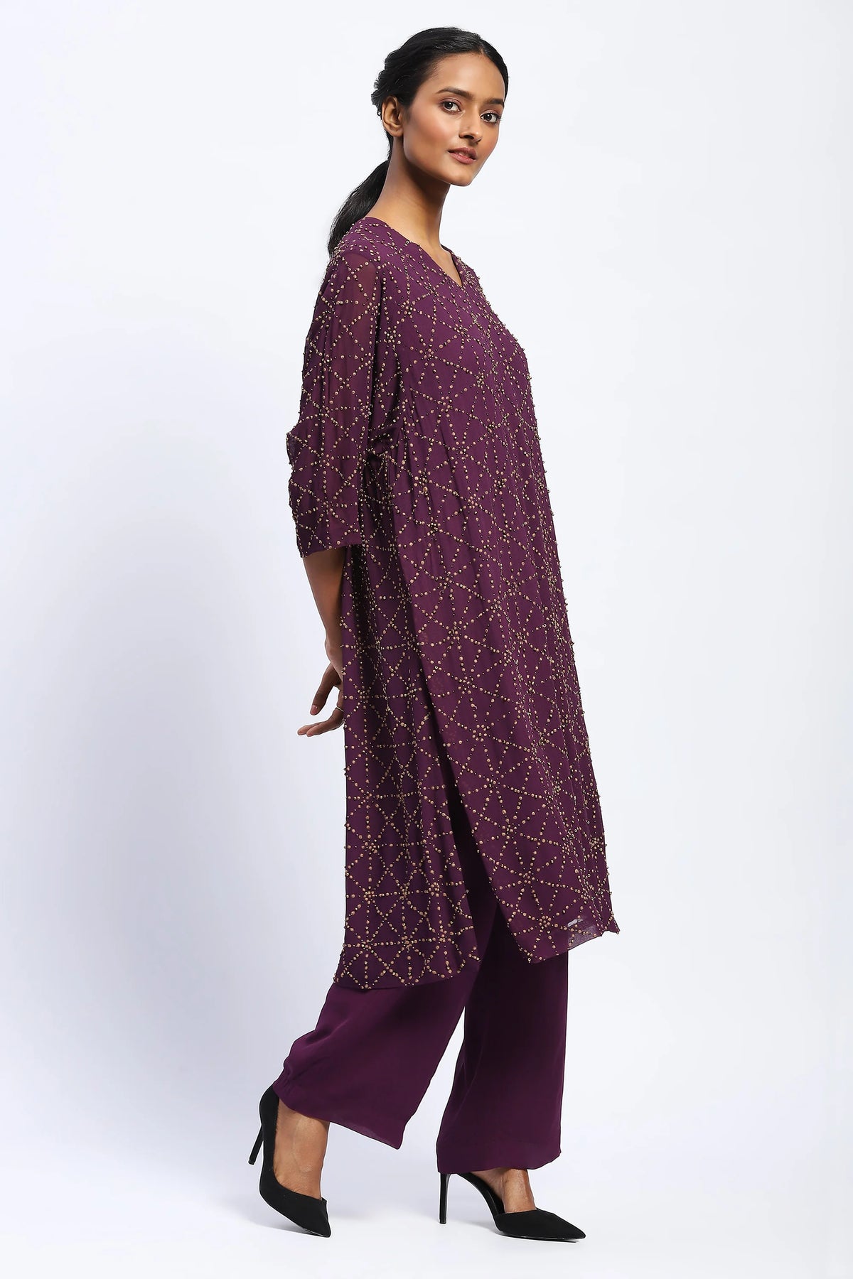 Embroidered Jaali Kurta