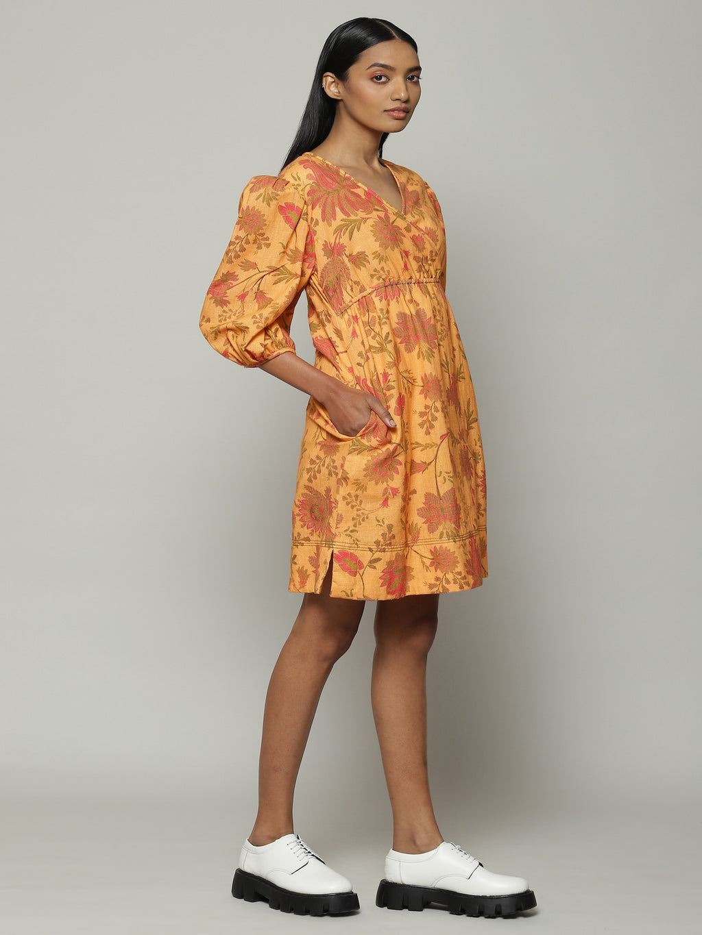 Chintz Print Handspun Handwoven Cotton Dress