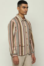 Woven Neutral Stripes Jacket