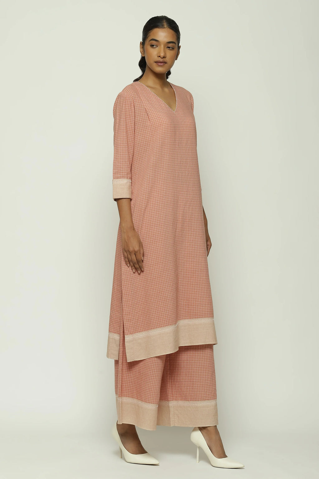 Chettinad Checks Redwood Kurta