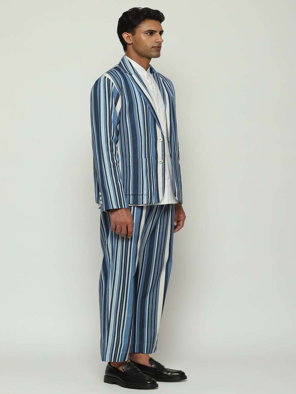 Woven Indigo Stripes Jacket