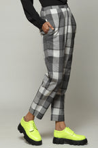 Handwoven Tencel X Cotton Pant Black-Ivory