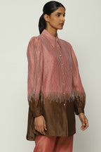 Ombre Crewel Embroidery Shirt