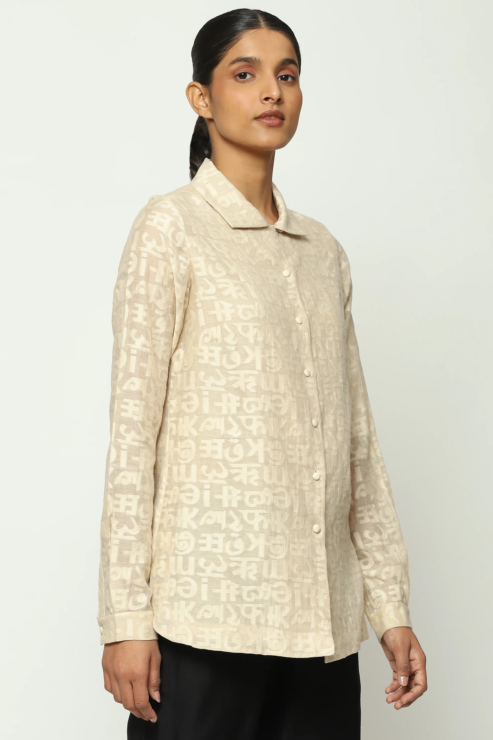 Calligraphy Cutwork Shirt