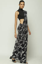 Multi Dots Black Sari