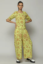 Chintz Print Handspun Handwoven Cotton Top Citrus