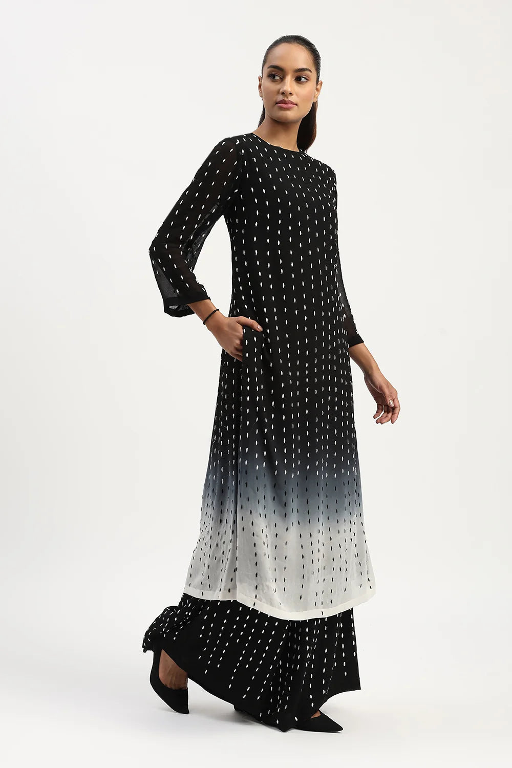 Ombre Stab Stitch Kurta