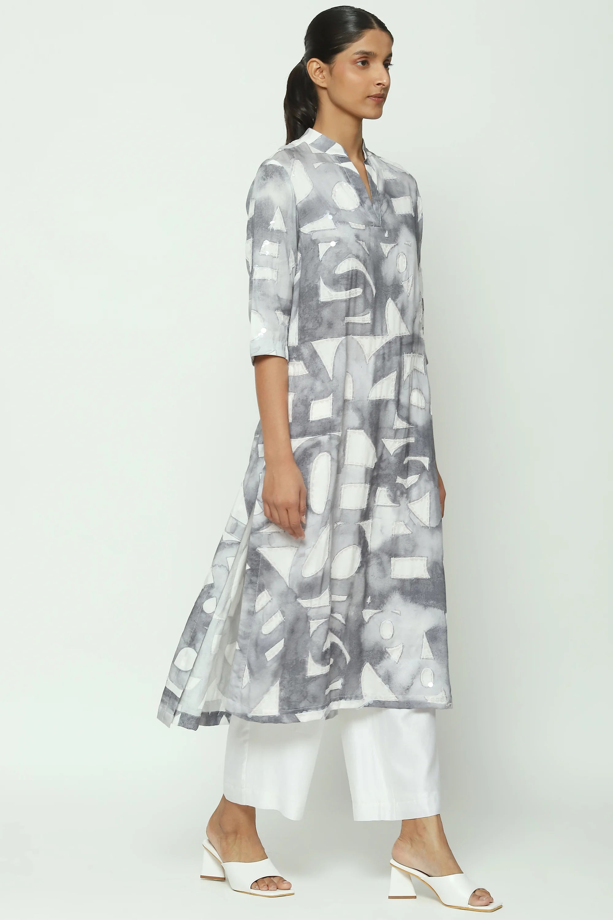 Watercolour Calligraphy Kurta