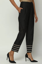 Tonal Lace Trim Trouser