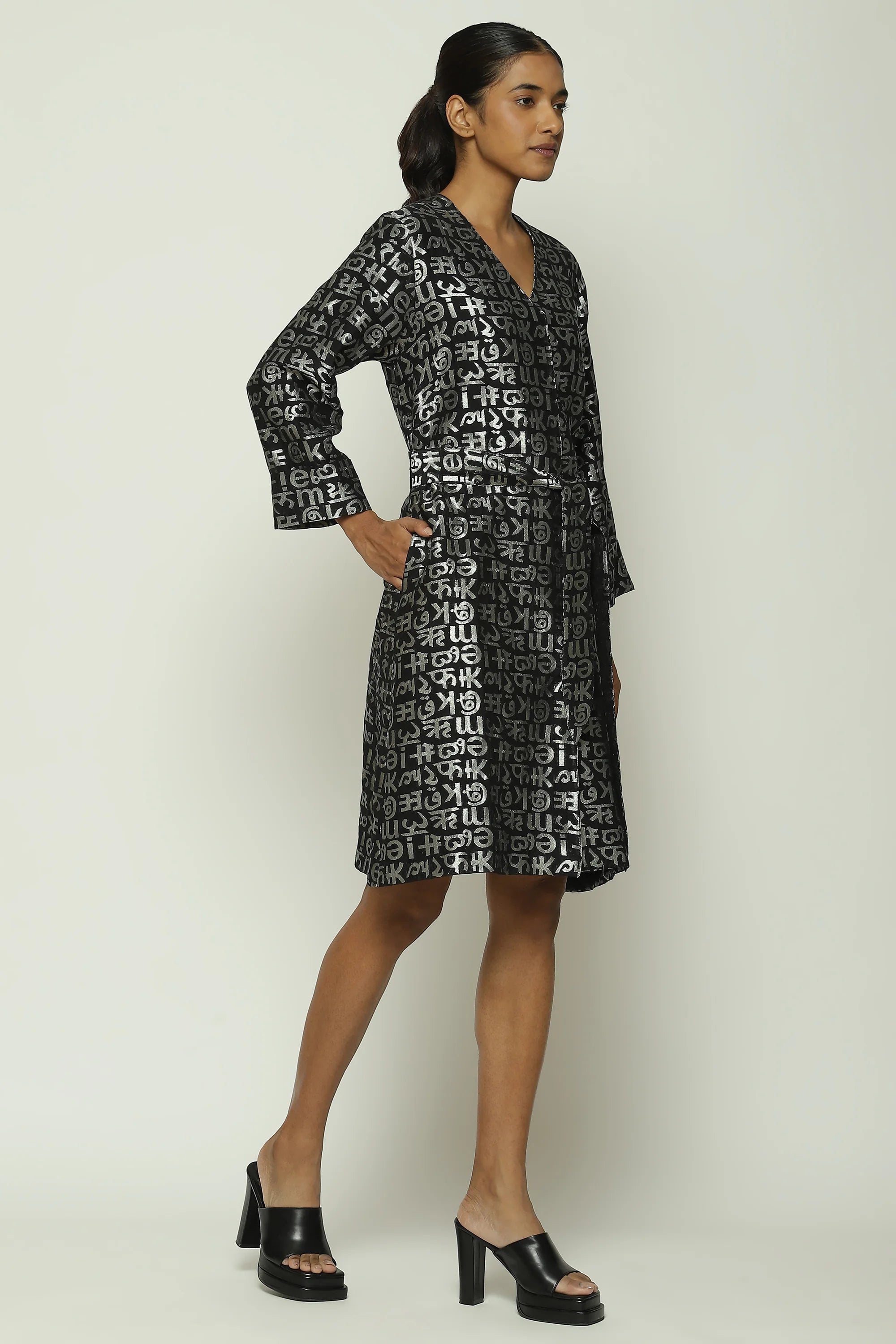Calligraphy Cutwork Zari Dress